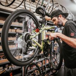 The Bike Gallery - Andres working his magic on this bike.