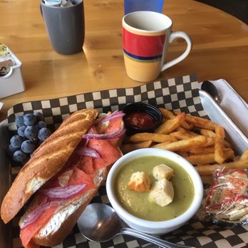CJ's Beach House - Smoke Salmon sandwich, spit pea soup, fries! - Seafood Near Me - Blaine, Washington CJ's Beach House - Smoke Salmon sandwich, spit pea soup, fries! - Seafood Near Me - Blaine, Washington