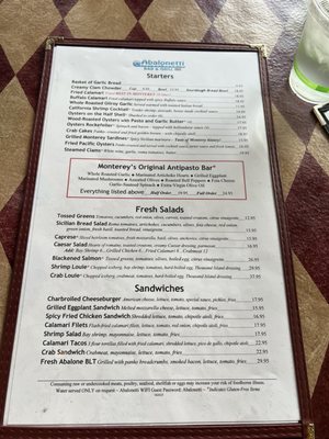 Menu photo 3 Abalonetti Bar and Grill Monterey, CA