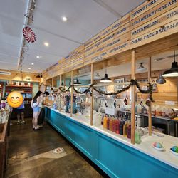 Matsumoto Shave Ice - Inside the shop. Area to order shave ice. Along with some merchandise. More merchandise on the right-hand side.