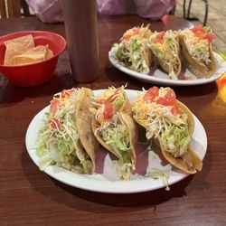 G and J Restaurant Bar and Grill - Shredded beef & chicken taco plates