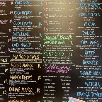Playa Bowls - Menu - Juice Bars & Smoothies Near Me - Chandler, Arizona Playa Bowls - Menu - Juice Bars & Smoothies Near Me - Chandler, Arizona