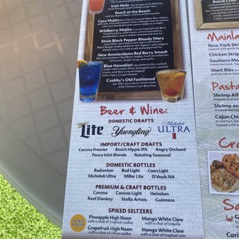 Crabby's Oceanside - Drinks - Seafood Near Me - Daytona Beach, Florida Crabby's Oceanside - Drinks - Seafood Near Me - Daytona Beach, Florida
