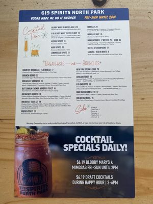 Menu photo 2 619 Spirits North Park San Diego, CA