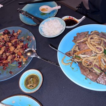 Bushi Bushi - Sp2. Diced Chicken w. Spicy Chilies & F8.pan-Fried Udon With Black Pepper - Dim Sum Near Me - Dallas, Texas Bushi Bushi - Sp2. Diced Chicken w. Spicy Chilies & F8.pan-Fried Udon With Black Pepper - Dim Sum Near Me - Dallas, Texas