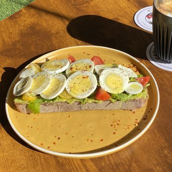 Candelaria Espresso Bar - Egg and avocado toast - Coffee & Tea Near Me - Matawan, New Jersey Candelaria Espresso Bar - Egg and avocado toast - Coffee & Tea Near Me - Matawan, New Jersey