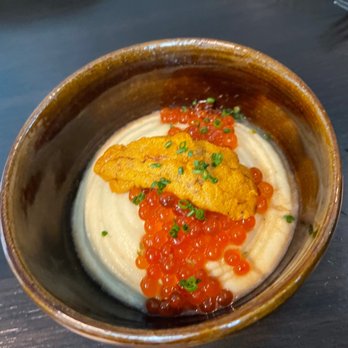 Bon Mot - Uni salmon row with mash sweet potato. Good! - Korean Near Me - Cupertino, California