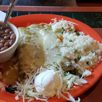 Azteca Mexican Restaurant - My wife ordered the spinach enchiladas - Mexican Near Me - Silverdale, Washington
