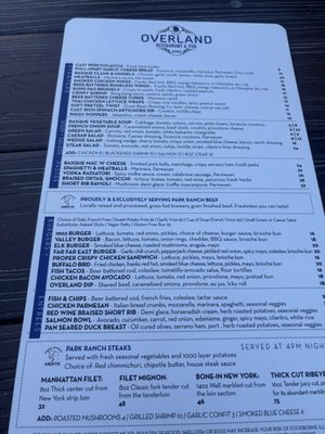 Menu photo 2 Overland Restaurant & Pub Gardnerville, NV Menu photo 2 Overland Restaurant & Pub Gardnerville, NV