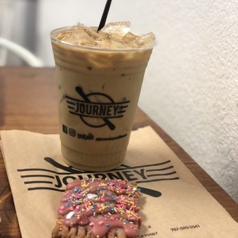 Journey Coffee - Iced lavender latté with almond milk and funfetti tart! - Coffee & Tea Near Me - Fairfield, California Journey Coffee - Iced lavender latté with almond milk and funfetti tart! - Coffee & Tea Near Me - Fairfield, California