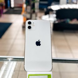 White iPhone display inside MK Cellphones.