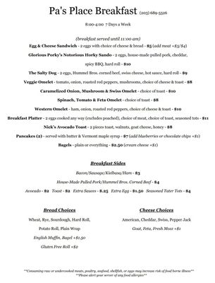 Menu photo 4 Pa's Place Guilford, CT Menu photo 4 Pa's Place Guilford, CT