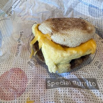 Chick-fil-A - Sausage egg Breakfast sandwich. - Fast Food Near Me - Rohnert Park, California