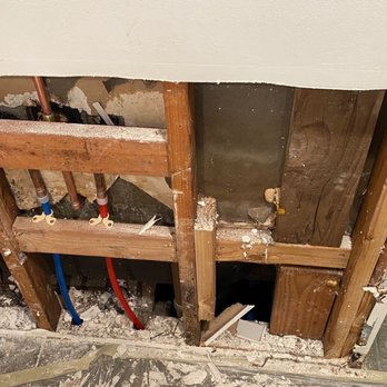 Repipe Expert - New Pex. Amount of Drywall removed due to  previous water damage. - Plumbing Near Me