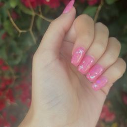 Gel x custom design which my nail tech meticulously did for me. I loved it!!