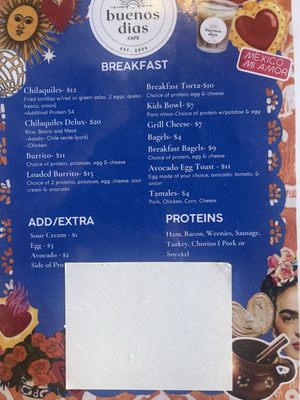 Menu photo 2 Buenos Días Cafe Norco, CA