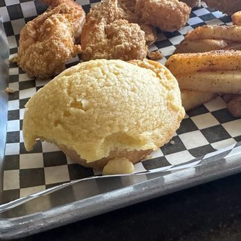 Louisiana Charlie's Long Beach Shoreline Village - Cornbread when it was SERVED to us... uhm wth happened to it? Lol - Cajun/Creole Near Me - Long Beach, California Louisiana Charlie's Long Beach Shoreline Village - Cornbread when it was SERVED to us... uhm wth happened to it? Lol - Cajun/Creole Near Me - Long Beach, California