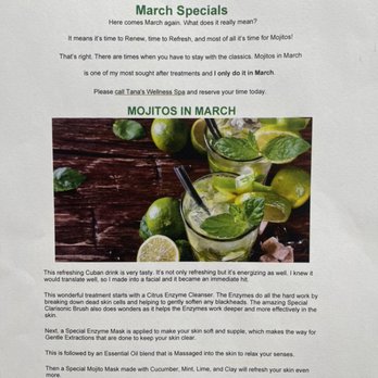 Tana's Wellness Spa - Mojito Facials are the Bomb Refreshing and Energizing!!! - Skin Care Near Me - Orange, California