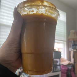Costco mango smoothie taste like overripe mangoes looks pumpkin in color. Thou some may like it I am not a fan.
