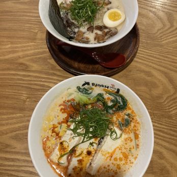 Onoya Ramen - Top: Tonkatsu Ramen. Bottom: Vegan tan tan men with rich flavor level (spicy!) - Ramen Near Me - Honolulu, Hawaii Onoya Ramen - Top: Tonkatsu Ramen. Bottom: Vegan tan tan men with rich flavor level (spicy!) - Ramen Near Me - Honolulu, Hawaii