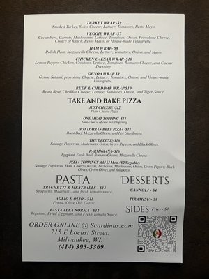 Menu photo 1 Scardina Specialties Milwaukee, WI Menu photo 1 Scardina Specialties Milwaukee, WI