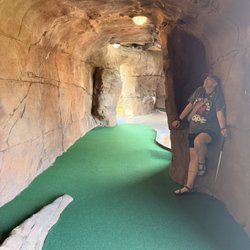 Pirate Island Miniature Golf - I think she's hiding from that pirate