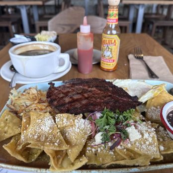 Concha's Cafe - Chilaquiles plate with steak - Breakfast & Brunch Near Me - Montebello, California