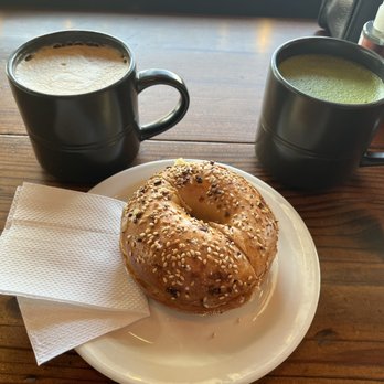 Addicted to The Bean - 16 oz. Hot Matcha Green Tea Latte everything bagel with Egg & Cheese. - Coffee & Tea Near Me - Largo, Florida Addicted to The Bean - 16 oz. Hot Matcha Green Tea Latte everything bagel with Egg & Cheese. - Coffee & Tea Near Me - Largo, Florida
