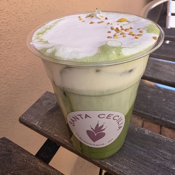 Santa Cecilia - Hundred Acre Woods honey cold foam matcha - Cafes Near Me - Albuquerque, New Mexico