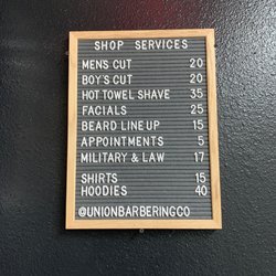 Union Barbering - Pricing and services