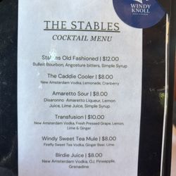 Menu drinks