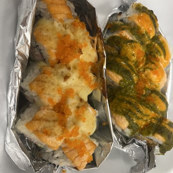 Taiko Sushi - Likn Lion King Roll (left) & Ursula Roll (right) - Sushi Bars Near Me - Folsom, California Taiko Sushi - Likn Lion King Roll (left) & Ursula Roll (right) - Sushi Bars Near Me - Folsom, California