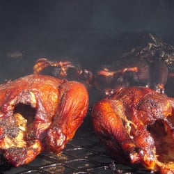 Texas BBQ - Smoked chickens in the smoker