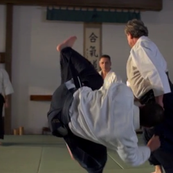 Aikido Centers Chief Instructor Sensei Greg O'Connor handling a multiple attack for a upcoming film documentary.