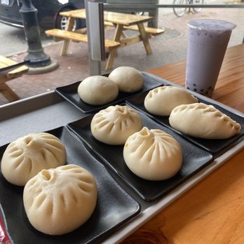 Bao Space - 2 Piece Premium Berkshire Pork Bun 2 Piece Chicken & Mushroom Buns 2 Piece Pickled Cabbage & Pork Buns 2 Piece Black Sesame Buns Bubble Tea - Asian Fusion Near Me - Ann Arbor, Michigan
