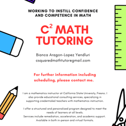 C Squared Math Tutoring - Math tutoring services for all learners. Contact me for more information!