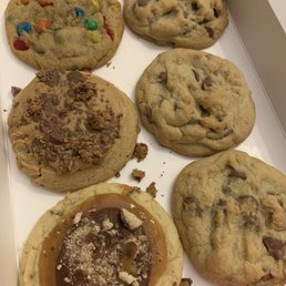 Chocolate chip, M & M, peanut butter, Twix Chocolate chip, M & M, peanut butter, Twix