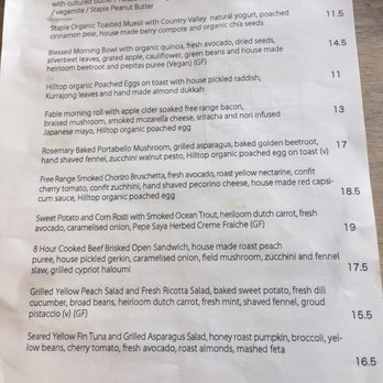 fable - Menu - Coffee & Tea Near Me - Darlinghurst, NSW