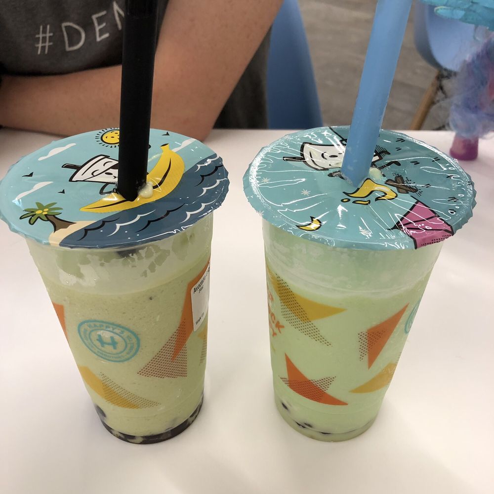 Happy's Shaved Ice, Bubble Tea and Smoothies - Avocado coconut blended tea with regular boba and a honeydew blended tea with regular boba! - Shaved Ice Near Me - Lubbock, Texas Happy's Shaved Ice, Bubble Tea and Smoothies - Avocado coconut blended tea with regular boba and a honeydew blended tea with regular boba! - Shaved Ice Near Me - Lubbock, Texas