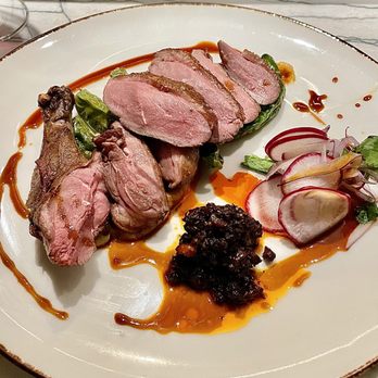The Matheson - Roasted Half-Duck, Salsa Macha, Tamarind + Duck Jus, Blistered Peppers - Wine Bars Near Me - Healdsburg, California The Matheson - Roasted Half-Duck, Salsa Macha, Tamarind + Duck Jus, Blistered Peppers - Wine Bars Near Me - Healdsburg, California