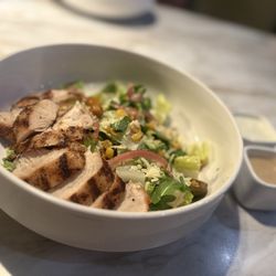 Riverfront Social - South Western Salad with grilled chicken ~ side of apple cider vinaigrette & cilantro lime ranch dressing 5/5