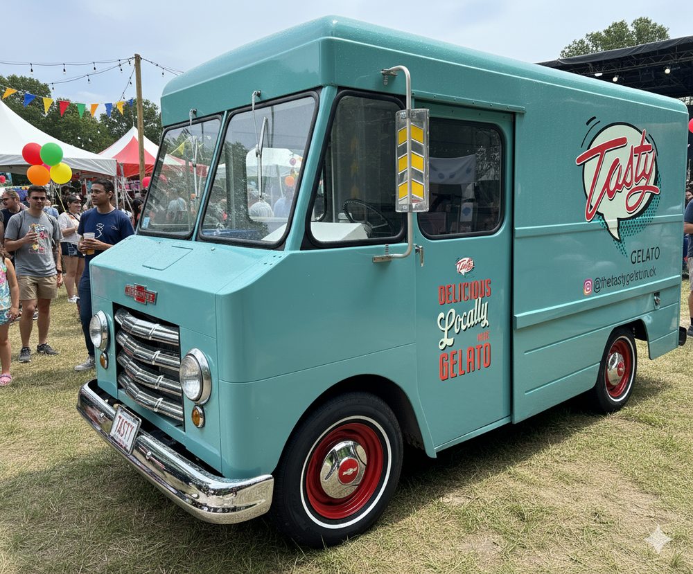 The Tasty Gelato Truck Logo