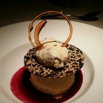 Elements - Salted Caramel Cheesecake with smoked bacon ice cream - New American Near Me - Paradise Valley, Arizona Elements - Salted Caramel Cheesecake with smoked bacon ice cream - New American Near Me - Paradise Valley, Arizona