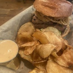 Brisket and chips Brisket and chips