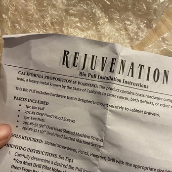 Rejuvenation - The directions say 1.5 inch screws are provided - Hardware Stores Near Me - Seattle, Washington Rejuvenation - The directions say 1.5 inch screws are provided - Hardware Stores Near Me - Seattle, Washington
