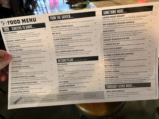 Menu photo 2 MKT Bar Houston, TX