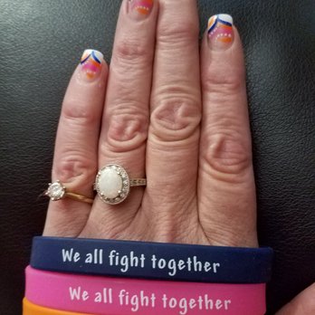 Star Nails - Thank You Christine You are So talented! Thank You for doing my nails in honor of the cancer in our family - Nail Salons Near Me - Front Royal, Virginia