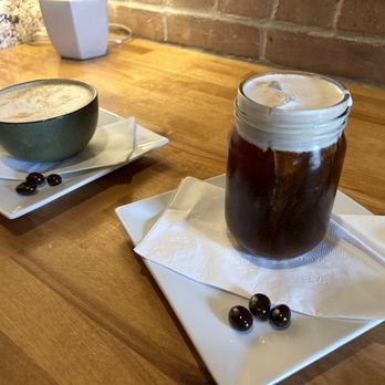 Charlotte's Coffee House - Turtle latte and pumpkin cold brew - Coffee & Tea Near Me - Dubuque, Iowa