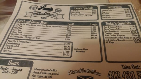 Menu photo 3 Leon's Caribbean Restaurant Pittsburgh, PA