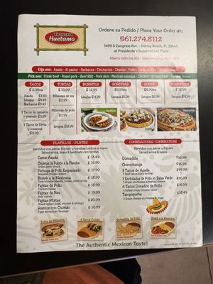 Menu photo 2 Taqueria Huetamo Delray Beach, FL Menu photo 2 Taqueria Huetamo Delray Beach, FL